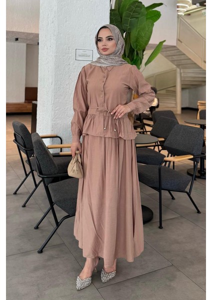 Fırfırlı Etek Gömlek Ikili Takım