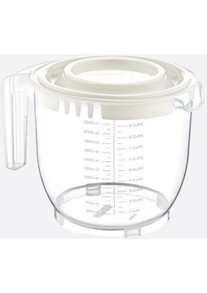 2200 ml Kapaklı ve Ölçülü Mikser Kabı - Koruma Kapaklı, Bpa Içermez, Gıdayla Temasa Uygun, Sağlıklı ve Pratik Tasarım fiyatları