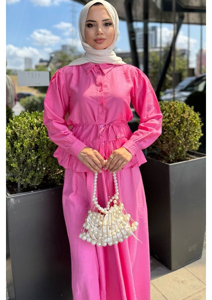 Fırfırlı Etek Gömlek Ikili Takım