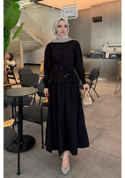 Fırfırlı Etek Gömlek Ikili Takım