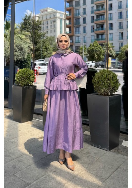 Fırfırlı Etek Gömlek Ikili Takım