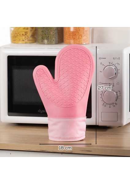 3137-2 Silikon Yanmaz Yapışmaz Fırın Eldiveni Pembe fiyatları