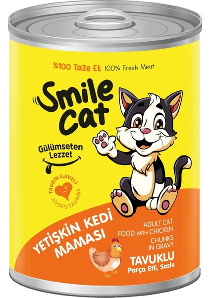 Cat Konserve Yetişkin Kedi 400GR Tavuklu Mama