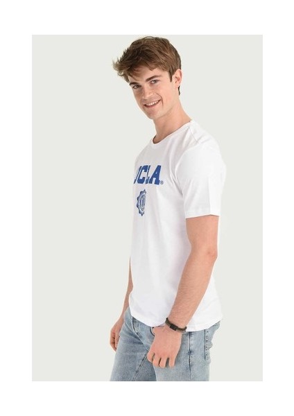 GAYLEY Beyaz Bisiklet Yaka Erkek T-shirt fiyatları