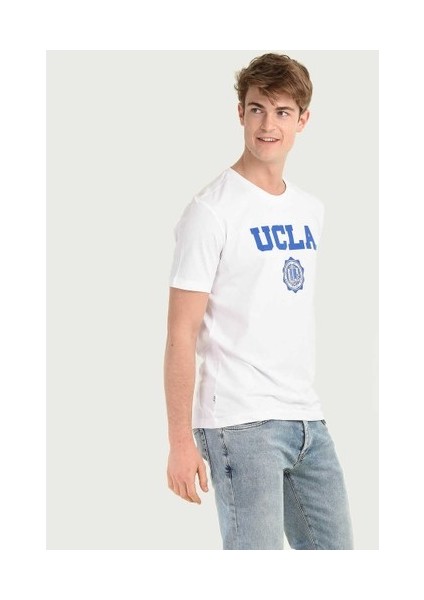 GAYLEY Beyaz Bisiklet Yaka Erkek T-shirt modelleri