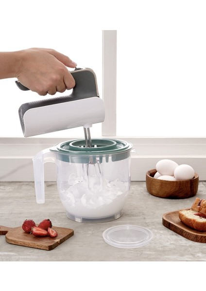2200 ml Kapaklı ve Ölçülü Mikser Kabı - Koruma Kapaklı, Bpa Içermez, Gıdayla Temasa Uygun, Sağlıklı ve Pratik Tasarım