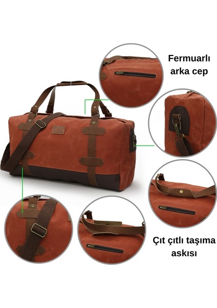 7104 Kiremit Seyahat, Spor Suya Dayanıklı Kanvas Çantası, Hafta Sonu Çantası El Çantası fırsatları