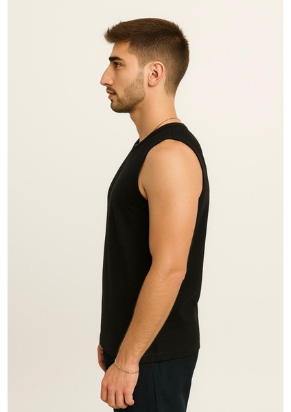 Erkek Siyah Askılı T-SHIRT-D690 fiyatları