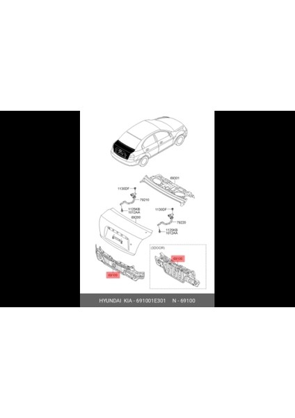 Panel Accent Arka 2006-2011 Era (Oem NO:691001E301)