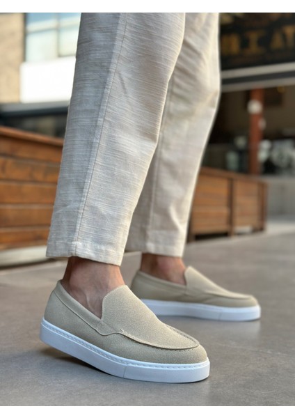 BA0241 Bağcıksız Yüksek Taban Bej Süet Erkek Ayakkabı fiyatları