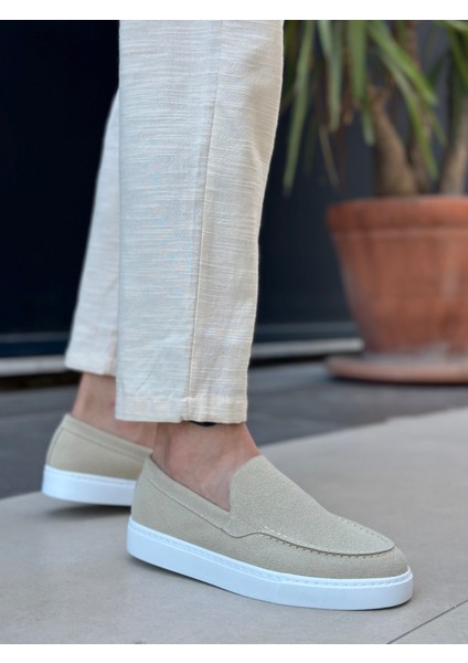 BA0241 Bağcıksız Yüksek Taban Bej Süet Erkek Ayakkabı fırsatları