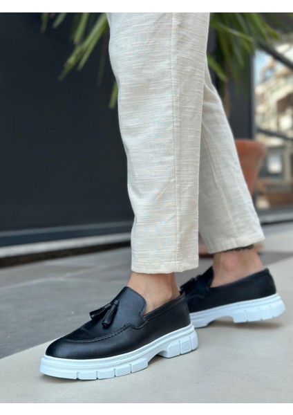 BA0240 Yüksek Taban Klasik Parlak Püsküllü Cilt Siyah Erkek Ayakkabı fiyatları