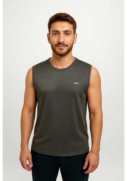 Erkek Gri Askılı T-SHIRT-D690