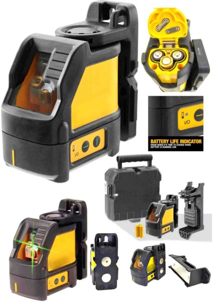 İyisi Yok Lazer Su Terazileri - Çapraz Çizgi Lazeri - Kendiliğinden Düzleşen Lazer Terazisi - Çizgi Lazeri