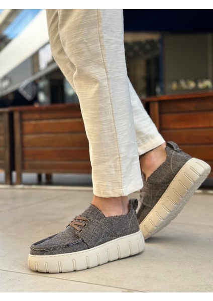 BA0676 BOA Kahverengi Keten Yüksek Taban Erkek Yazlık Ayakkabı modelleri
