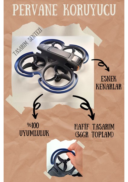 Dji Avata 2 Drone Uyumlu Esnek Pervane Koruyucu Carpisma Onleyici Koruma Aksesuar Aparat Güvenlik