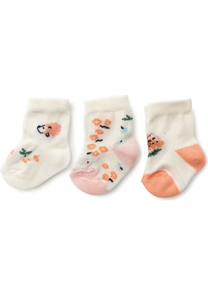 Bebitof 6'lı Kız Bebek Çorap Seti – Çiçek Desenli & Düz Pembe | Pamuklu, Rahat ve Sevimli modelleri