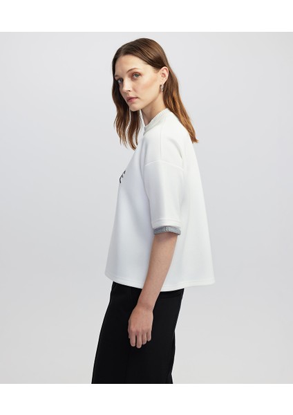 Slogan Baskılı Kumaş Mix Tişört IW6250070058002 modelleri