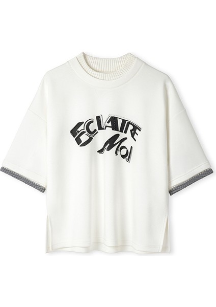 Slogan Baskılı Kumaş Mix Tişört IW6250070058002 indirimleri