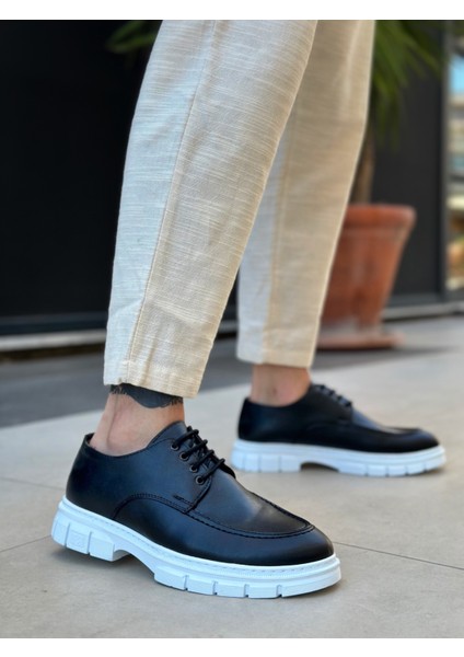 BA0237 Bağcıklı Rugan Klasik Yüksek Taban Cilt Siyah Casual Erkek Ayakkabı modelleri