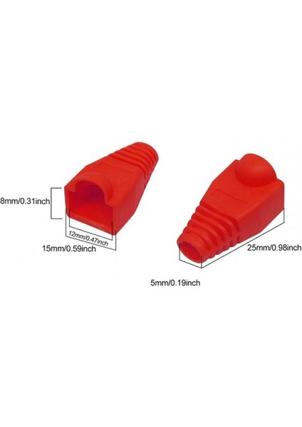 RJ45 Konnektör Için Koruyucu Plastik Kılıf Rj 45 Cover Kırmızı 100 Adet modelleri