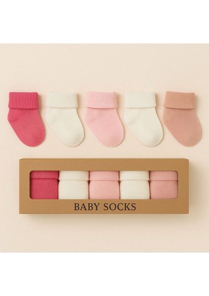 Yenidoğan 5'li Kız Bebek Çorap Seti – Doğal Renkler fiyatları