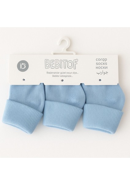 3 Çift Bebek Pamuklu Kıvırmalı Soket Çorap