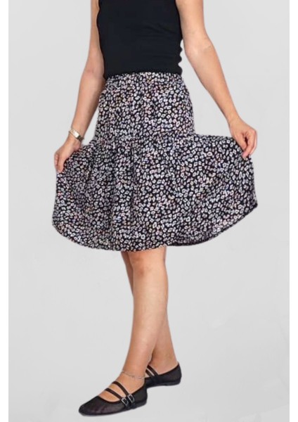 Viskon Kumaş Kırmızı Midi Boy Şort Etek modelleri