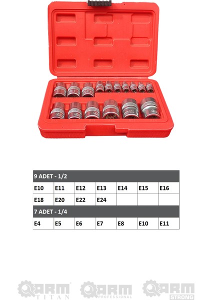 1/2 - 1/4 16 Parça E-Iç Torx Lokma Seti fiyatları