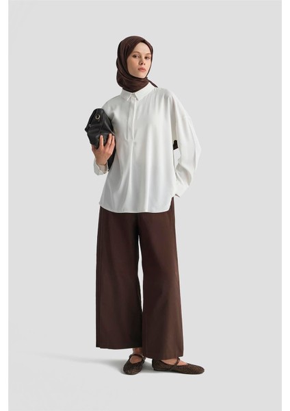 Gömlek 25KD7001 Ekru