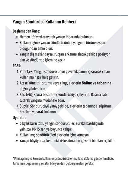 Ruhsata Uygun Yangın Söndürme Tüpü 6 kg Kuru Kimyevi Tozlu indirimleri