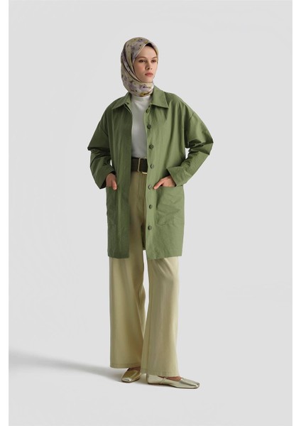 Pamuk Karışımlı Kap 25KD4008 Haki