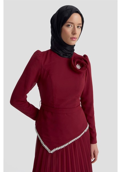 Abiye 25YD9187 Bordo fiyatları