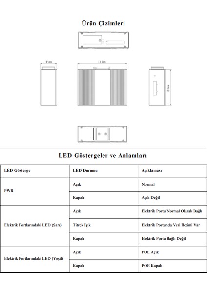 VT-IE6050-5GT (5X10/100/1000 Mbps Port, Ethernet Switch fiyatları