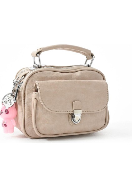 Iki Fonksiyonlu Metal Basmalı Suni Deri Omuz, El Çantası Vizon (Model: 571-13-17H) fırsatları