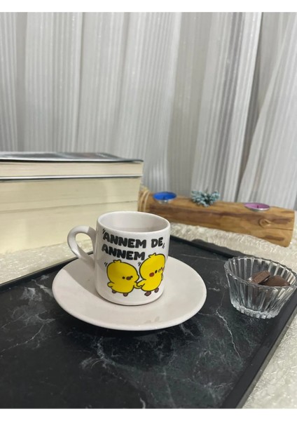 2 Parça 1 Kişilik Annemde Annem Porselen 100ML - Hediye Kahve Fincanı modelleri