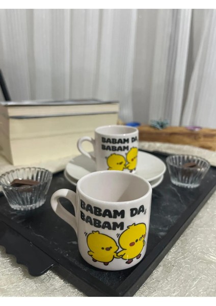 4 Parça 2 Kişilik Babamda Babam Porselen 100ML - Hediye Kahve Fincanı fiyatları