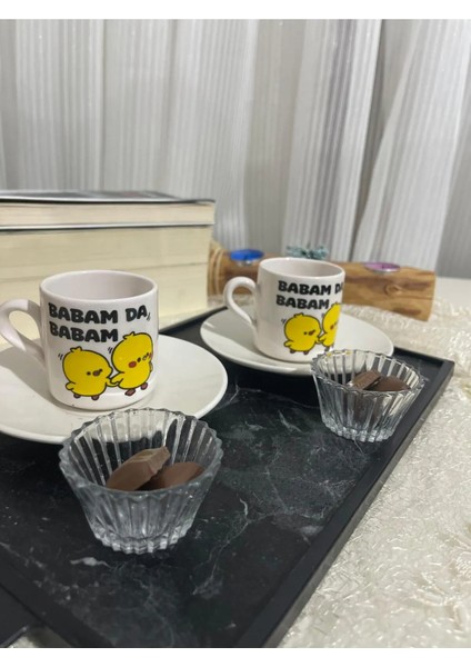 4 Parça 2 Kişilik Babamda Babam Porselen 100ML - Hediye Kahve Fincanı modelleri