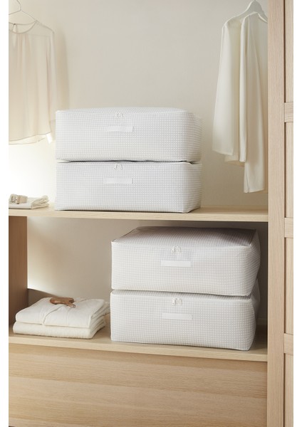 4 Adet Büyük Boy Gri Pötikare Baza Altı Valiz Düzenleyici Hurç 62 x 46 x 22 cm fiyatları