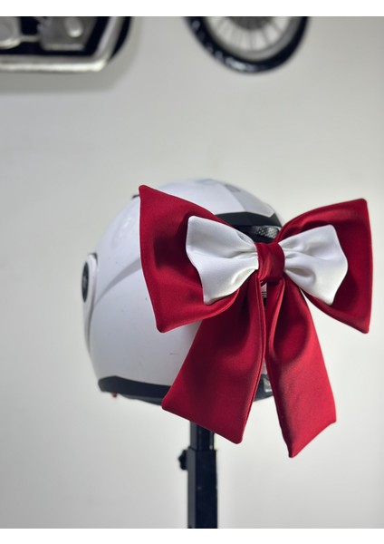 Motor & Motosiklet Kırmızı Beyaz Çift Fiyonk Kask Aksesuarı Kask Dış Aksesuar fiyatları