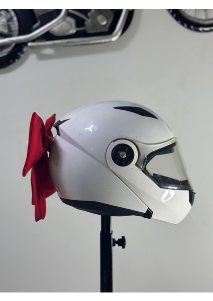 Motor & Motosiklet Kırmızı Beyaz Çift Fiyonk Kask Aksesuarı Kask Dış Aksesuar modelleri