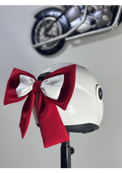 Motor & Motosiklet Kırmızı Beyaz Çift Fiyonk Kask Aksesuarı Kask Dış Aksesuar fırsatları