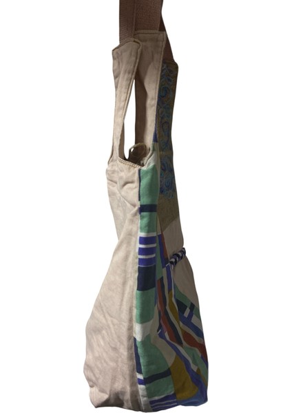 Vintage Renkli Salaş Etnik Orta Boy Plaj Günlük Kadın Kol Omuz Çantası 34 cm x 37 cm fırsatları