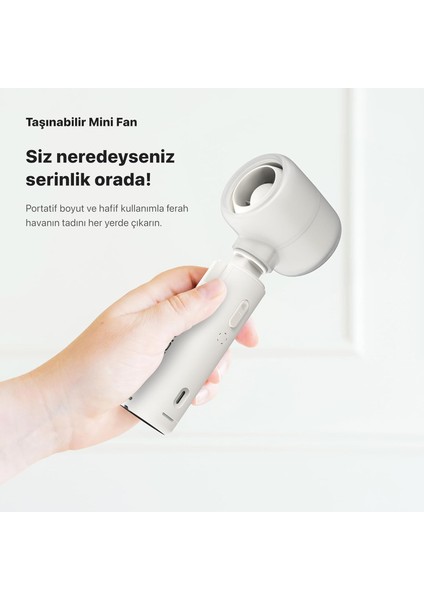 Taşınabilir Şarjlı 5 Kademeli El Fanı 7 Saat Kullanım 14000 Rpm Sessiz Mini Vantilatör X6101