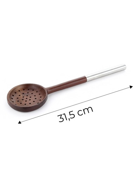 3 Parça Çelik Saplı Servis Takımı - Akasya Servis Kaşık Spatula Kepçe Seti Servis Seti fiyatları