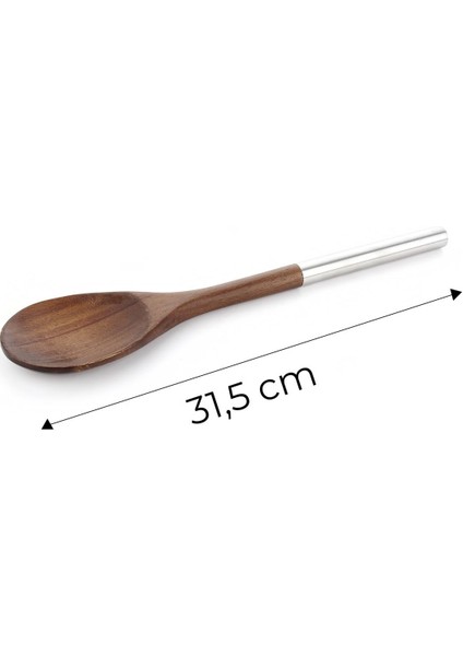 3 Parça Çelik Saplı Servis Takımı - Akasya Servis Kaşık Spatula Kepçe Seti Servis Seti modelleri