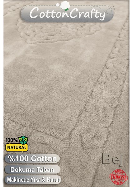 Pamuk Dokuma Su Emici Banyo Paspas Seti, Banyo Halısı, Victoria 2 Li Klozet Takım 60X100 - 60X50 modelleri