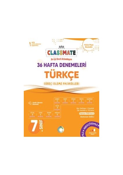 Okyanus Yayınları 7. Sınıf Classmate Türkçe 36 Hafta Denemeleri