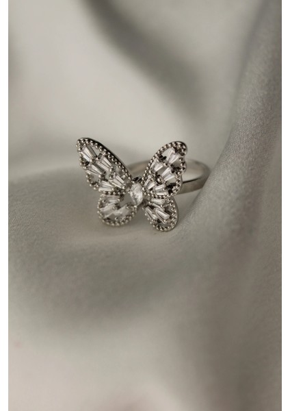 Vıp Çelik Baget Zirkon Taş Işlemeli Büyük Kelebek Model Ayarlanabilir Yüzük modelleri