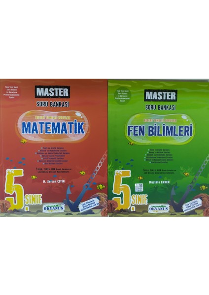 Okyanus Yayınları 5. Sınıf Master Fen Bilimleri+Matematik Soru Bankası